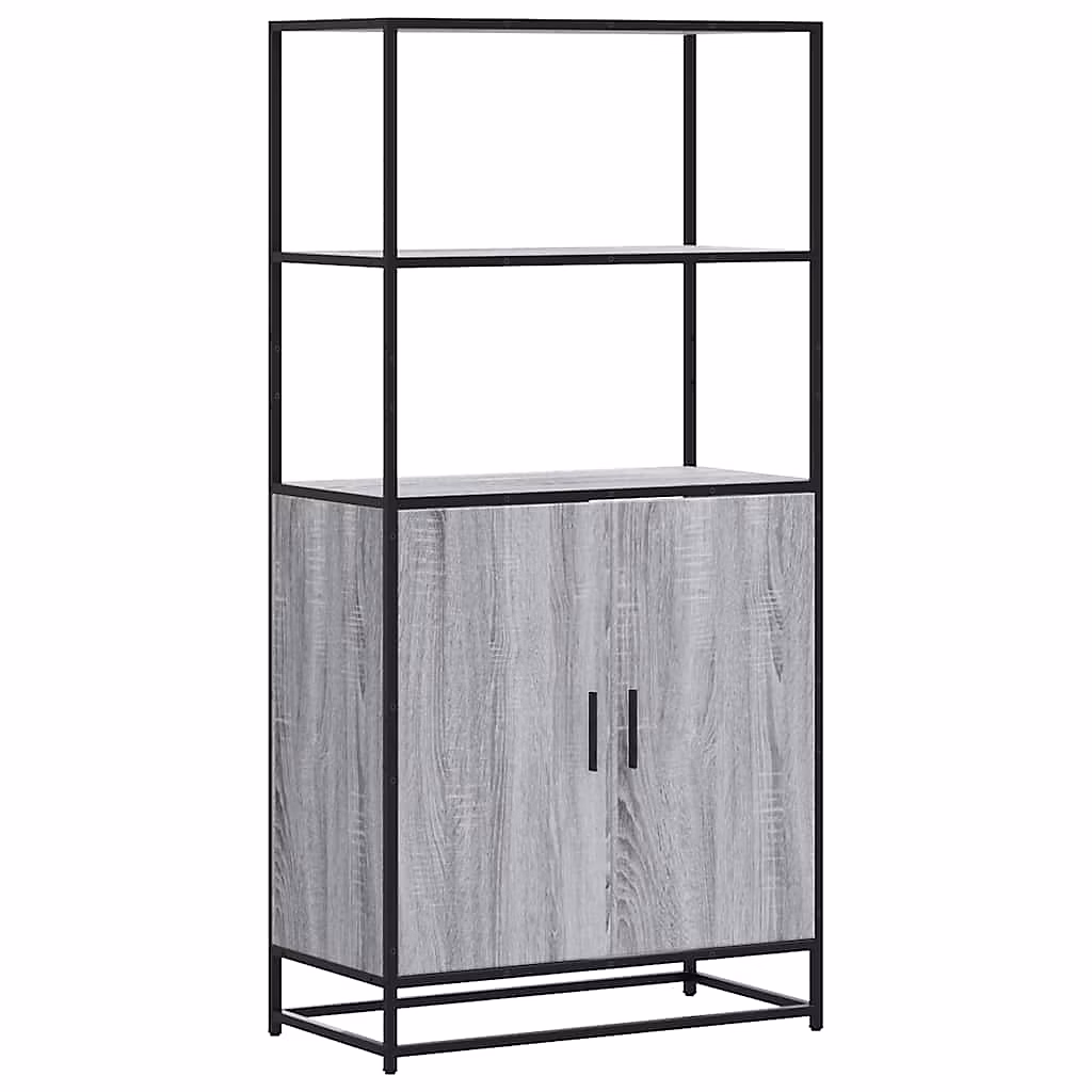 Buffet haut sonoma gris 68 × 35 × 139 cm bois d'ingénierie et métal vidaXL