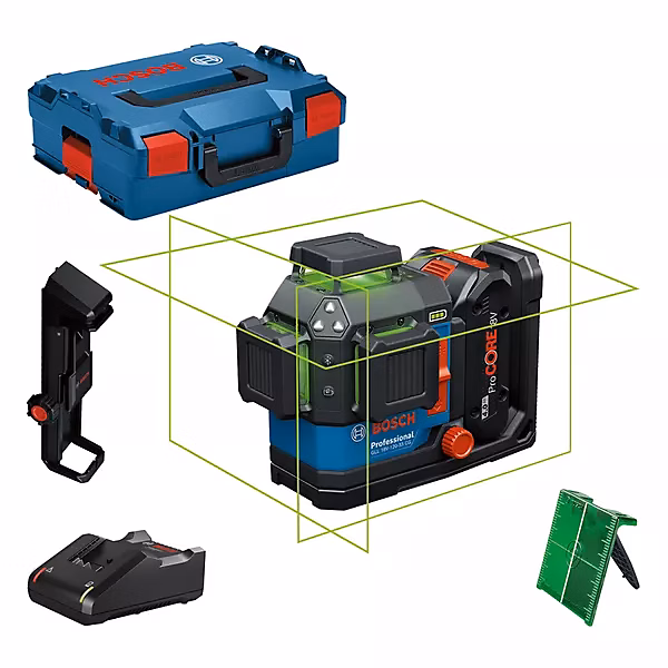 BOSCH GLL 18V – 120, 33 CG Professional, laser lignes 3 plans, L, BOXX 136, 1 batterie 18 V