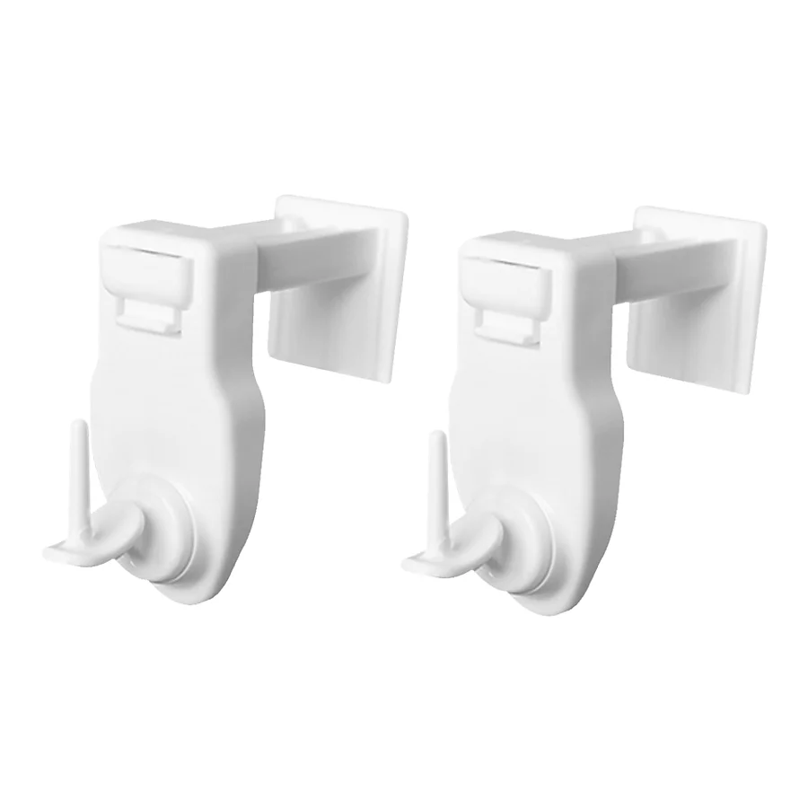 2 Supports Clic | Sans Perçage – pour Tringle à Rideau et Voilage – Blanc Mat – Crochets Modulables