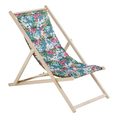 Chilienne matelassée La petite fleuriste coloris multicolore en coton - 127 x 56 x 3,5 cm