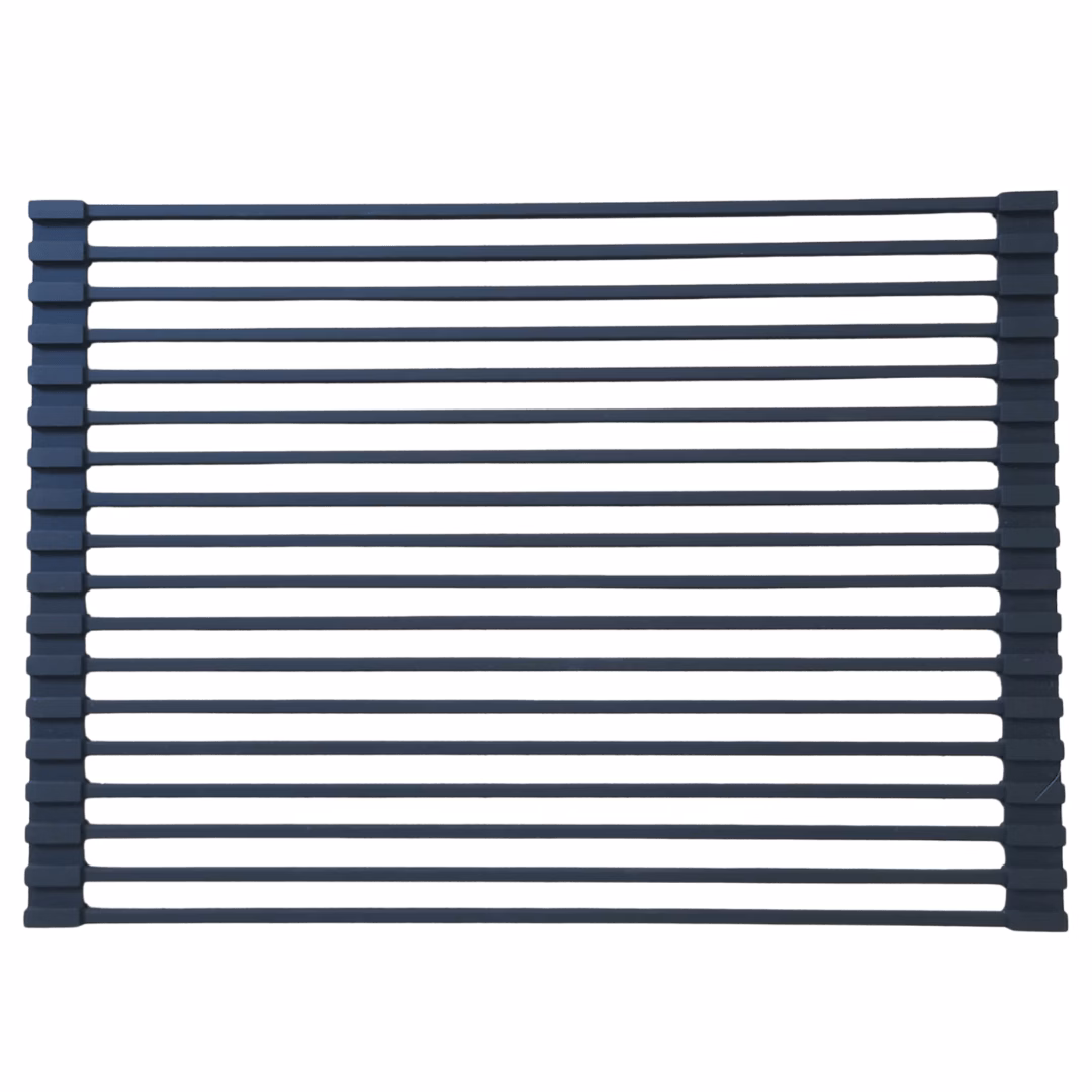 Rangement de cuisine – Egouttoir vaisselle pliable 43x31 en inox et silicone noir Essebagno