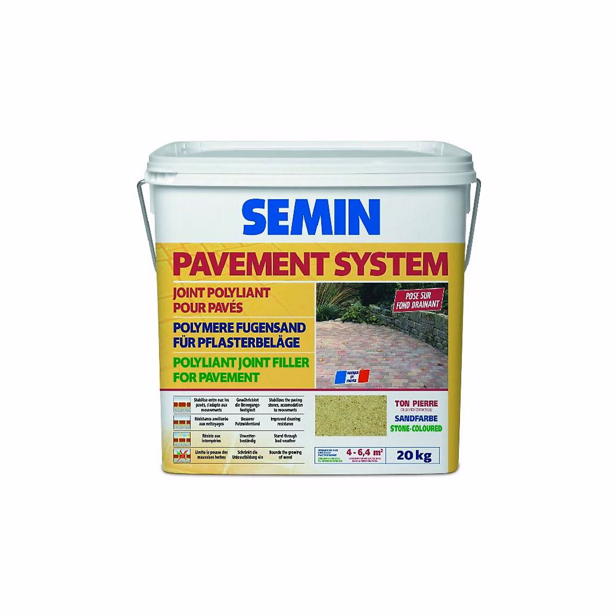 Joint carrelage – Joint polyvalent pour pavés 20kg Semin Pavement System