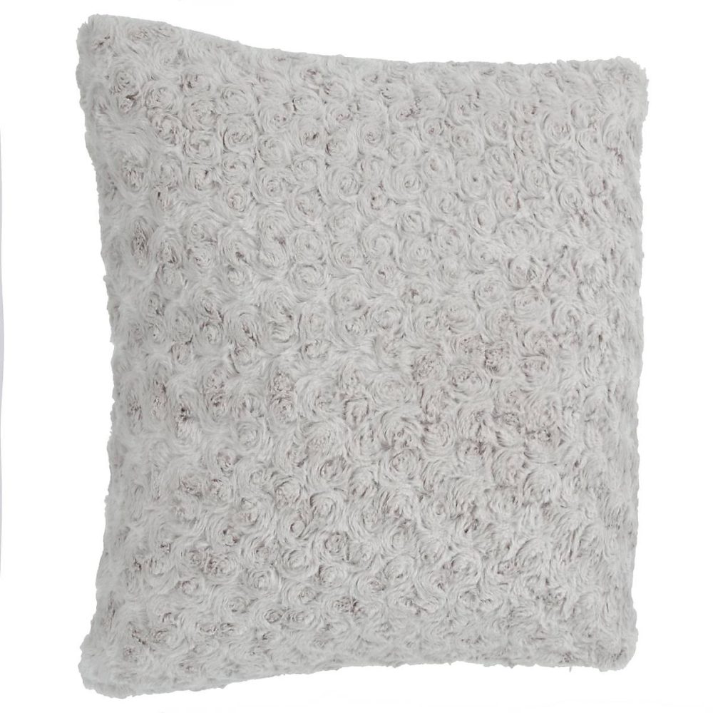 Coussin fourrure bouclé gris 45 × 45cm – Atmosphera Créateur d'intérieur