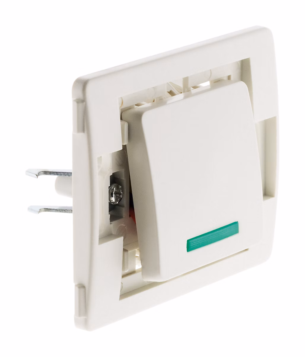 Bouton poussoir 10A + voyant – blanc, Zenitech