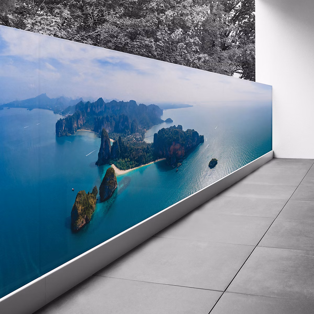 Brise vue Trompe l'oeil | 80 × 300 cm – Vue mer 3617689698243