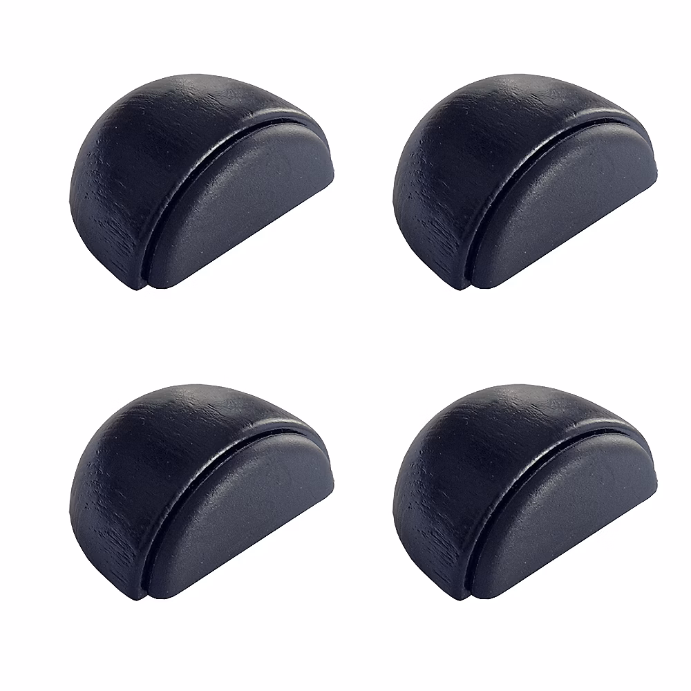 4 Un. Butée de porte adhésive en bois laqué noir 47 × 38MM