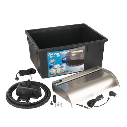 Kit lame d'eau éclairée LED, UBBINK Nevada Set 60 - 13x60x33 cm, livraison incluse