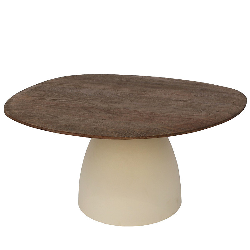 DYLON-Table basse D76 cm en bois brun et Ivoire – Réf. TYWWUGXGA3722646830