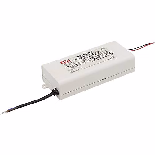 Driver LED MEAN WELL PCD | 60 – 1050B – 60 W – 34 – 57 V DC – 1050 mA – gradable