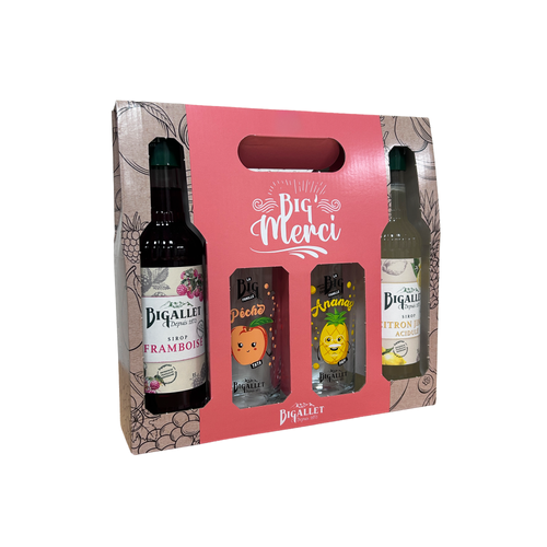 COFFRET BIG MERCI 2 SIROPS ET 2 VERRES BIGALLET®