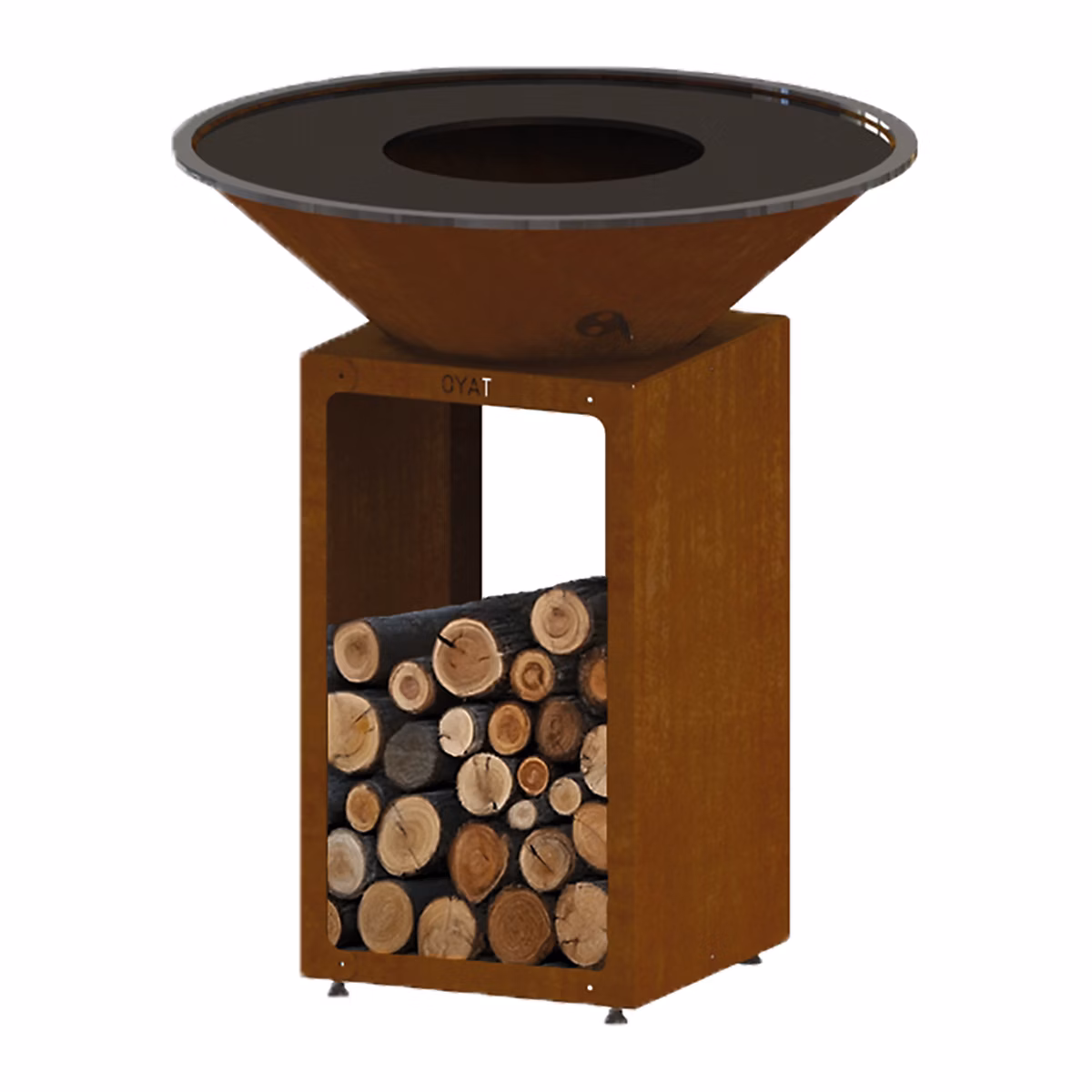 Jardin et terrasse – Brasero b.b.o 88 acier corten cognac Oyat