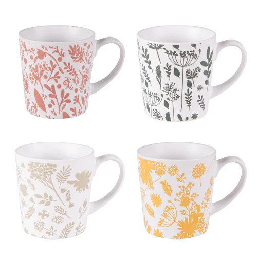 Mugs en grès multicolore Coffret Galehia - 4 x 34 cl