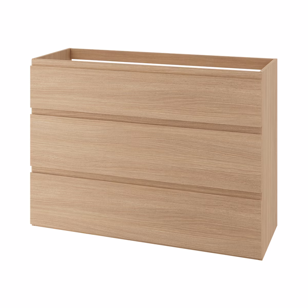 Meuble sous vasque à poser effet chêne clair 3 tiroirs l.120 x H.86 – 5 x P.45 cm, GoodHome Imandra