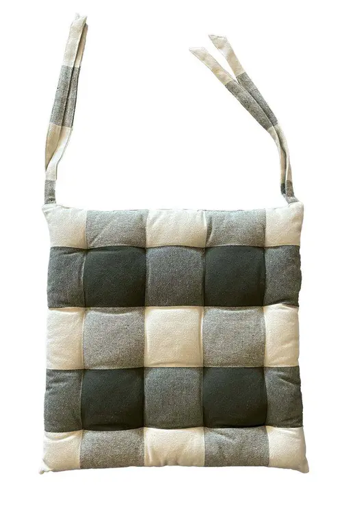 Galette de chaise carrée en coton kaki Big-Celestin - 40 x 40 cm