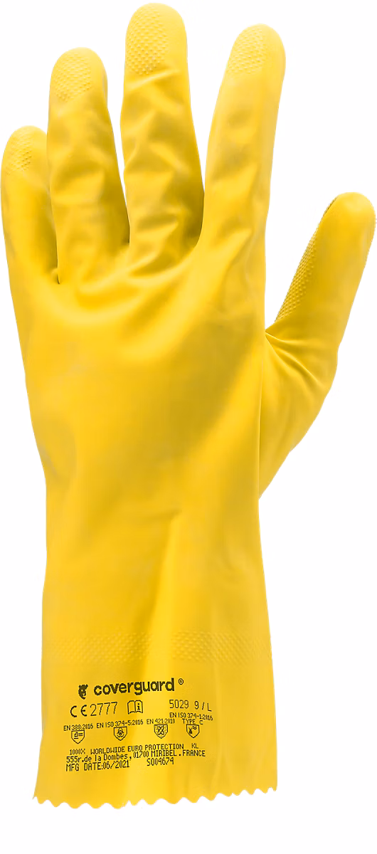 Gants de ménage Eurodip 5030 latex jaune – Taille 8 | Coverguard