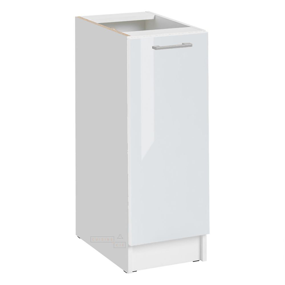 Cuisineandcie – Meuble bas de cuisine Eco Blanc Brillant 1 porte L 30 cm