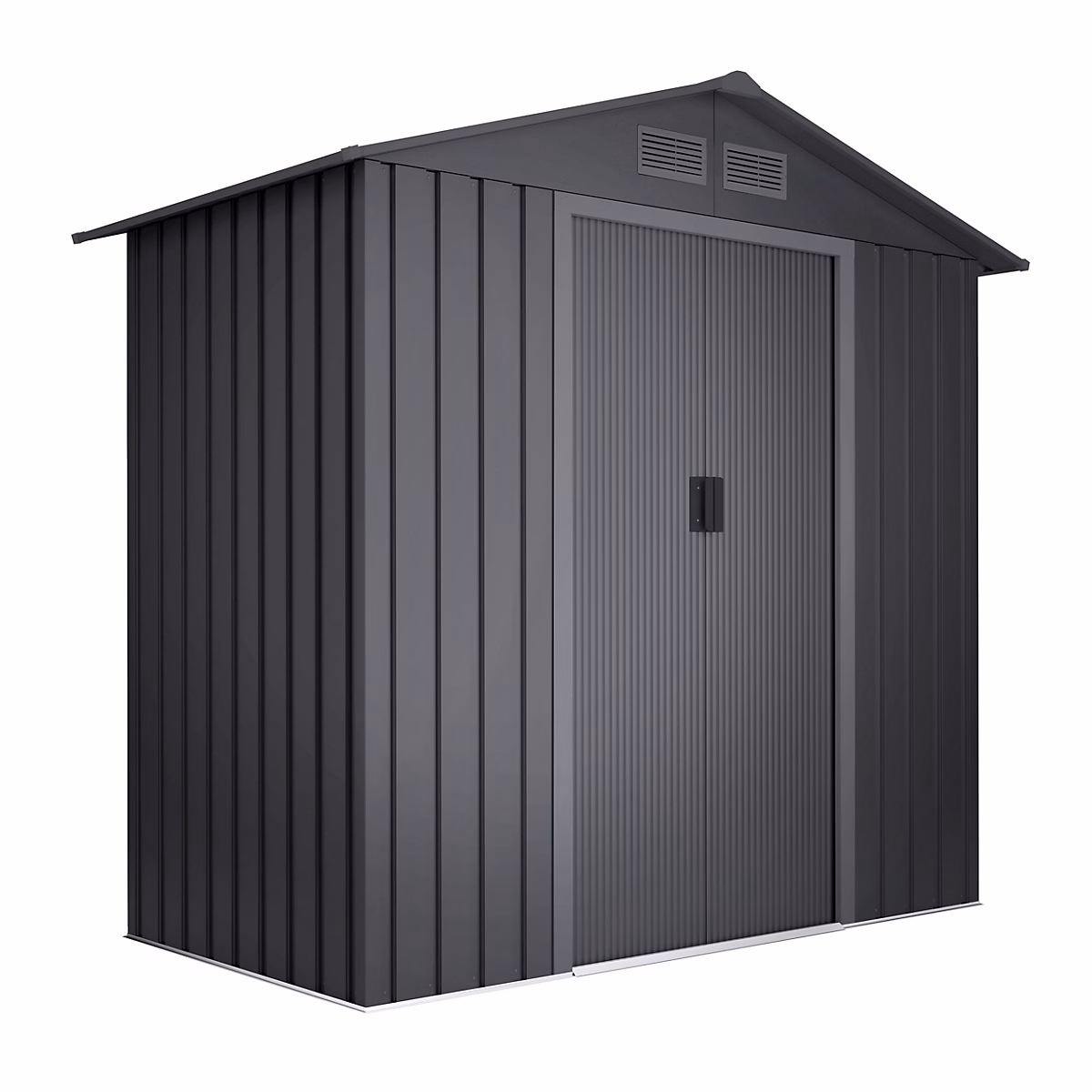 Abri de Jardin Métal 2 | 57m² Light Anthracite – Porte coulissante double – Grilles de ventilation – Gris – Cabane extérieur