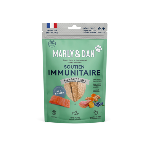 FRIANDISES CHIEN BARRES À MÂCHER MARLY & DAN® - SOUTIEN IMMUNITAIRE - 80G