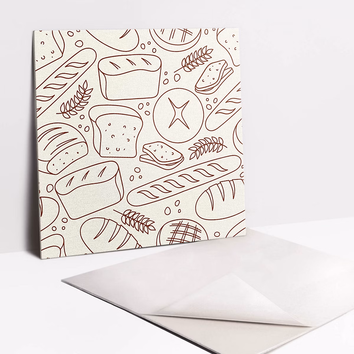 Carreaux vinyle Tulup 30 × 30 cm Dessiner du pain 9 pcs