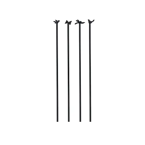 Piquet poteau Pratic décor varié pour extérieur coloris noir - 120 cm