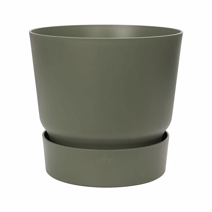 ELHO Pot de fleurs rond Greenville 40 – Extérieur, 39 x H 36, 8 cm, Vert feuille