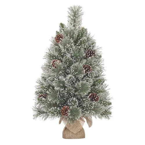 Sapin de Noël artificiel givré avec toile de jute Vandans - 60 cm