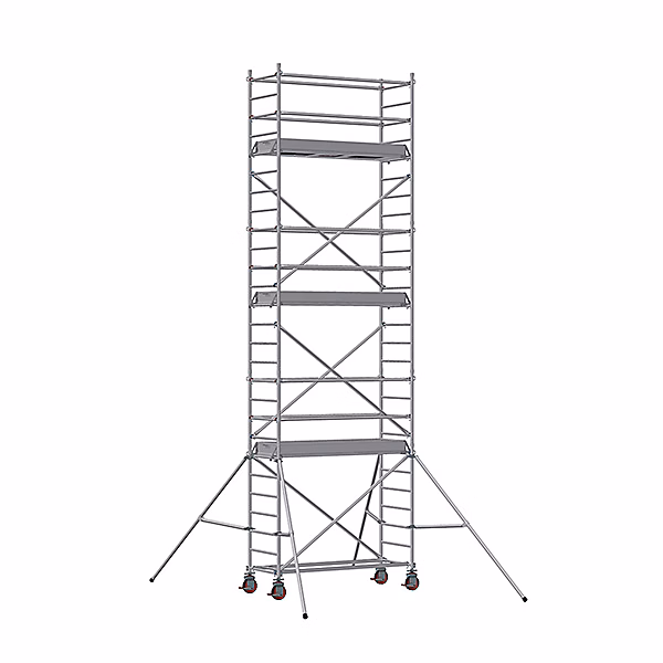 Echafaudage roulant alu – embase simple, hauteur de travail max 7.90m, 7130060