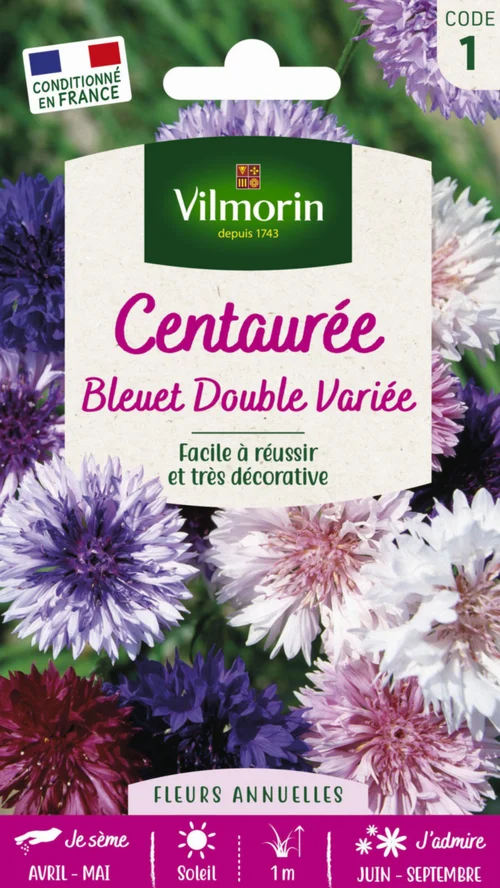 Centaurée Bleuet Double Variée Vilmorin - graines à semer