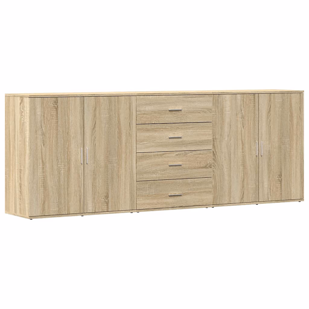 Buffets 3 pcs Chêne sonoma Bois d'ingénierie vidaXL – Réf. TJXZVYPJG0178356380