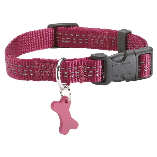 Collier pour chien coloris fuchsia en nylon tressé Bobby Safe – Taille M