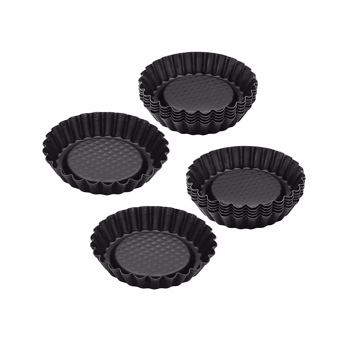 Ensemble de 12 Moules à tartelettes 10 cm Zenker Black Metallic – Réf. HAFOGIPAR4005205566