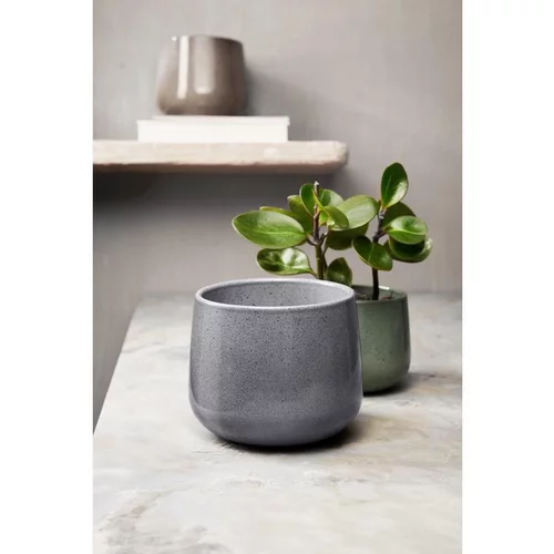 Cache-pot en céramique gris Collect Naturel Glace - Ø 14/15,5 x H 13 cm