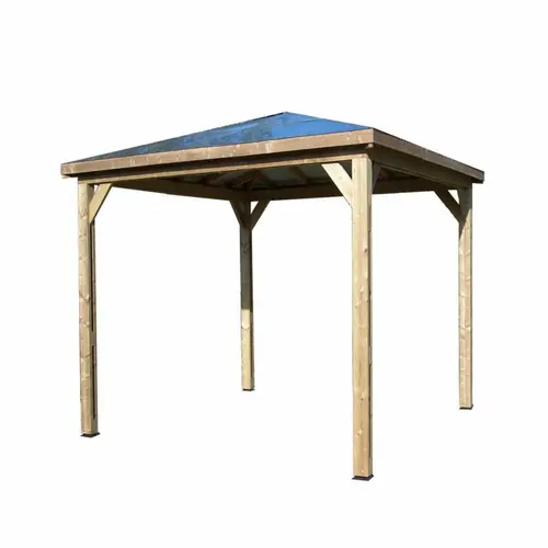 Pool house Blueterm Foresta bois coloris beige en bois traité haute température - 3,79 x 3,79 m