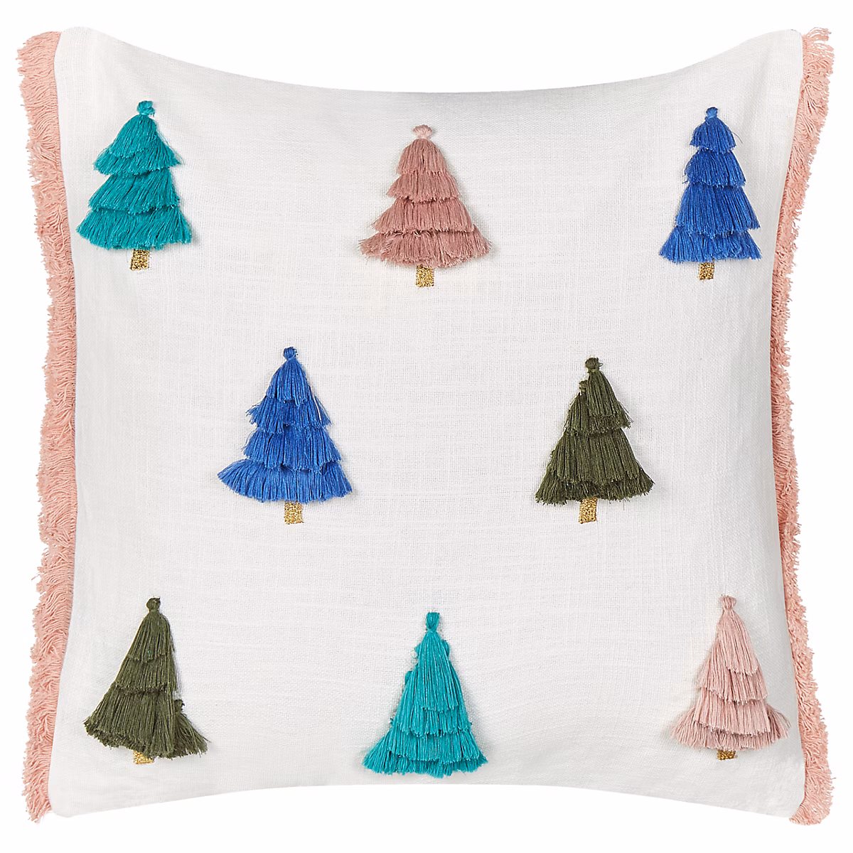 Coussin SKIMMIA 45 × 45 cm Coton Blanc Motif de Noël