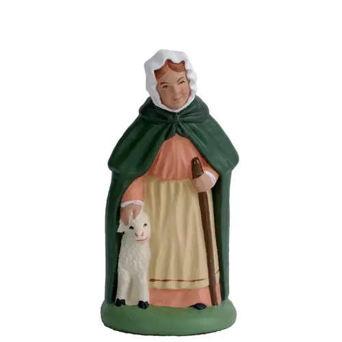 Personnage de crèche de Noël bergère Santons Escoffier - 3,6 x 3,6 x 7,1 cm