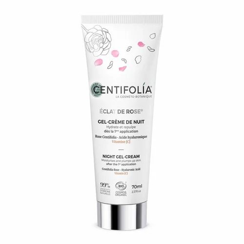 Gel crème de nuit bio Centifolia gamme Éclat de rose - 70 ml