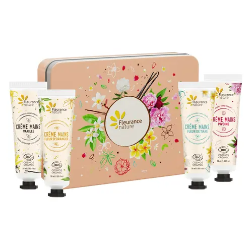 Coffret mains pêche évasion florale bio Cosmos Organic Fleurance nature - 120 ml