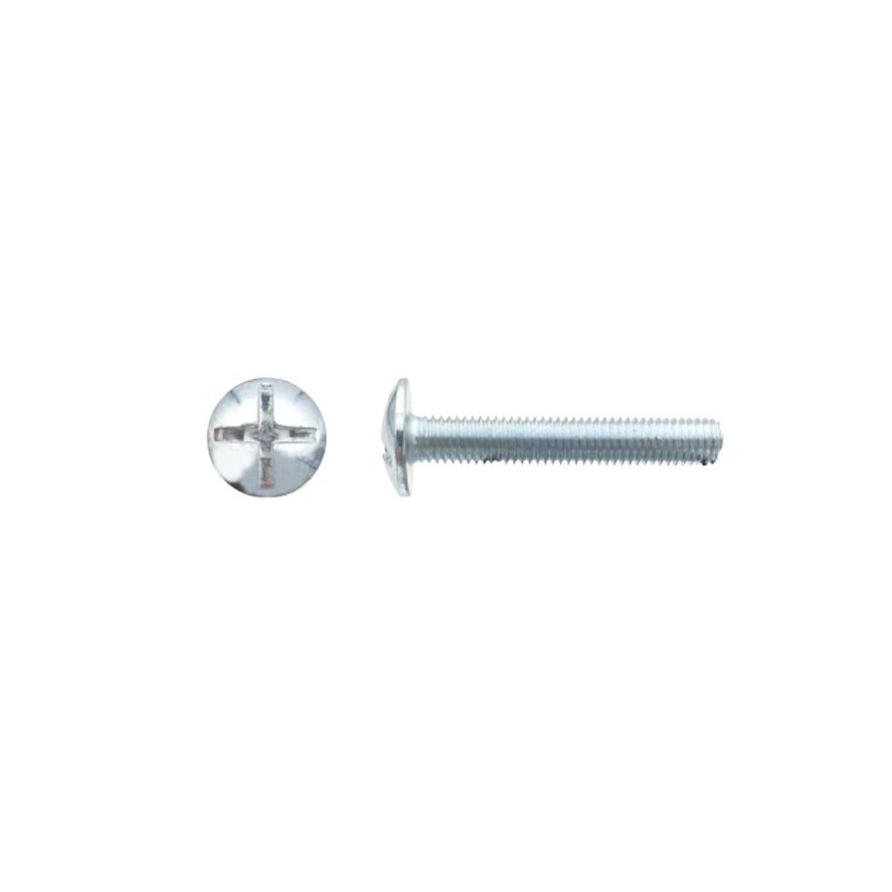 200 Vis Boulons Poêlier Tête Ronde Large Fendue en Croix 5 × 20 mm | NFE 25129 – Zingué blanc – D – Work