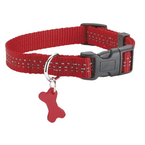 Collier pour chien coloris rouge en nylon tressé Bobby Safe – Taille XL