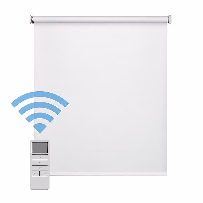 Easydeco | Store Enrouleur motorisé à batterie Blackout – Occultant – Blanc – 135 × 190 cm