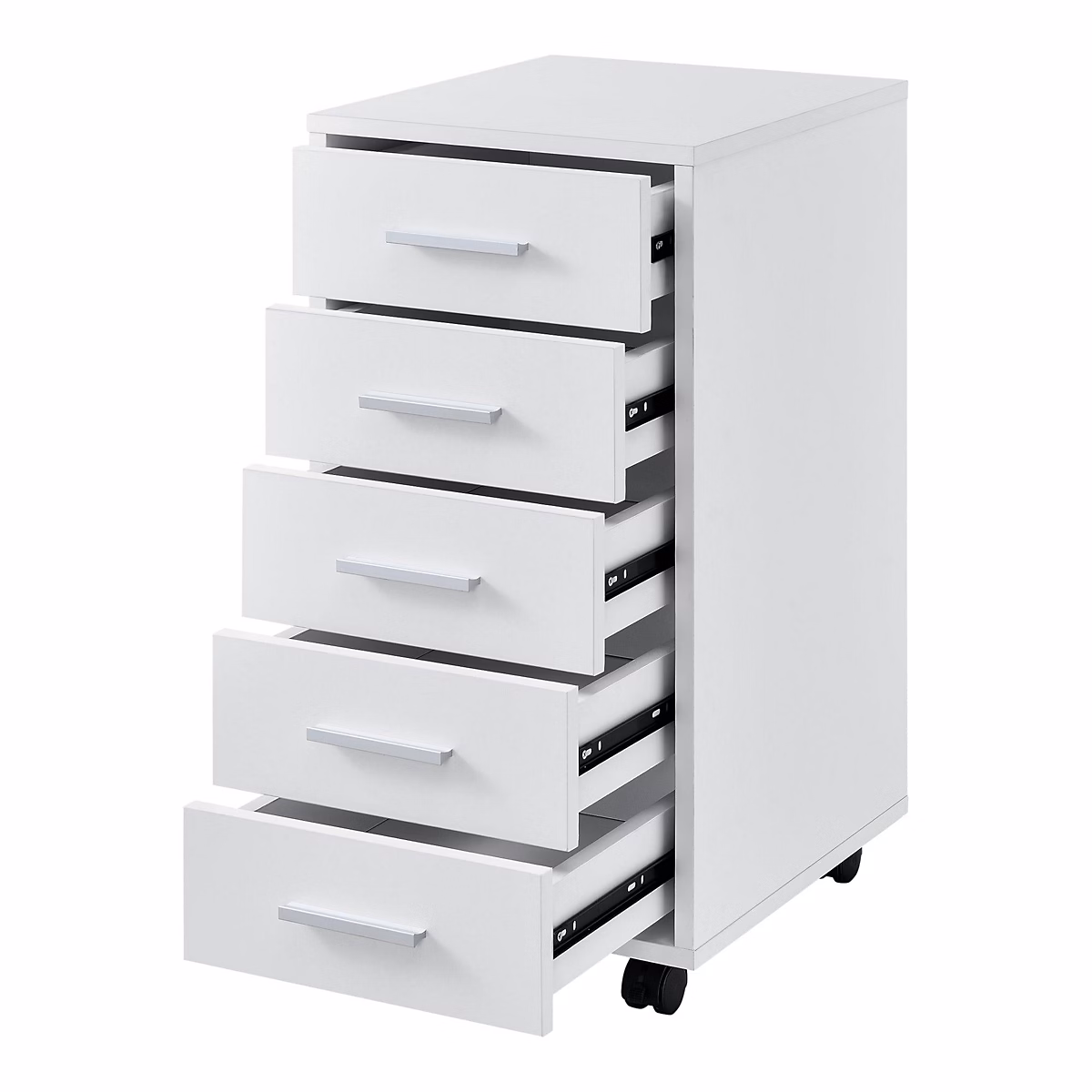 Caisson à roulettes mobile avec 5 mdf blanc Helloshop26 – Réf. TGEDHITBQ4889092358