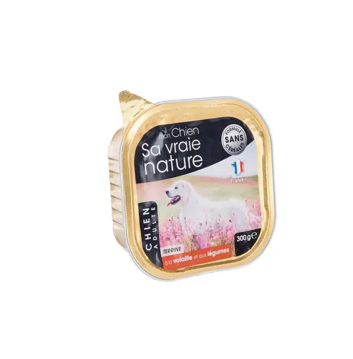 Aliment humide complet pour le chien adulte à la volaille et aux légumes Sa vraie nature - 300 g
