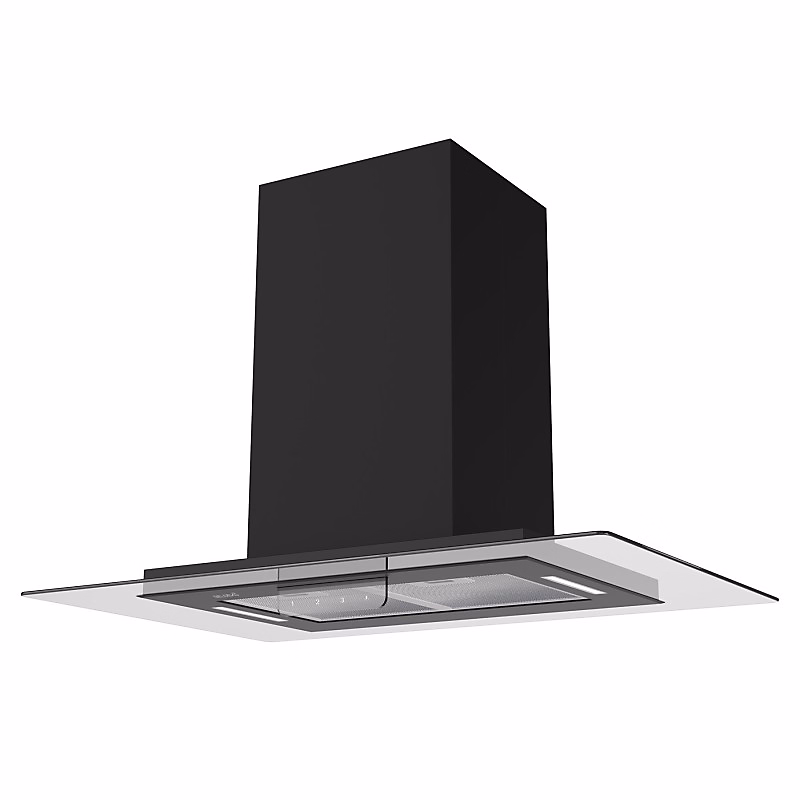 BELDEKO Hotte Îlot 90 cm Noir 556 m3/h 3 Vitesses – Marque Française