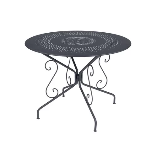 Table ronde en acier coloris carbone Montmartre Fermob - Ø 96 x 74 cm