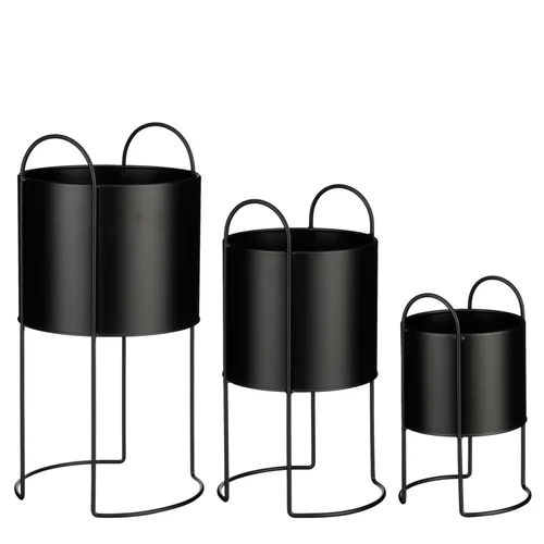 Pot Petry coloris noir en métal - 50,5 x 26,5 x 25 cm