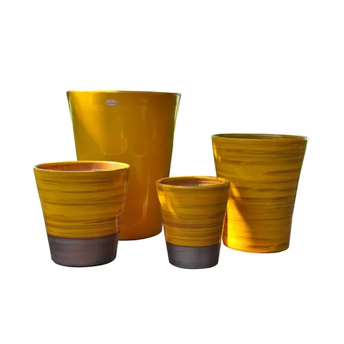 Pot coloris ibiza sunshine en terre émaillée Les Poteries d'Albi Sydney - Ø 25 cm x H 29 cm