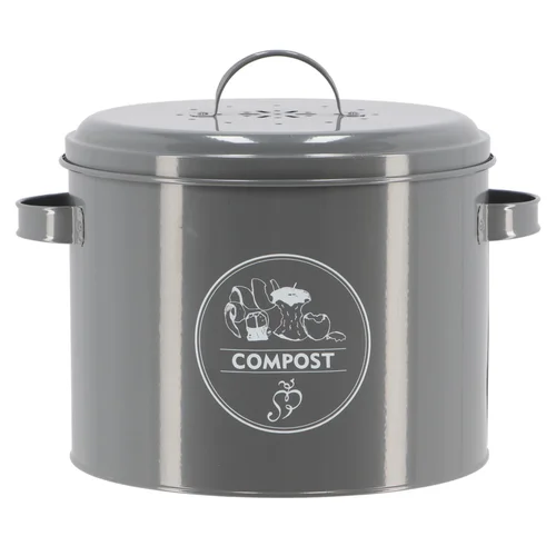 Composteur en acier au carbone coloris anthracite - 27 x 23,2 x 21,3 cm