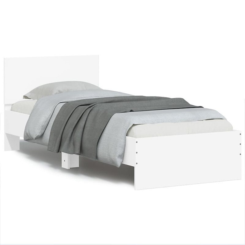 Cadre de lit sans matelas avec lumières LED blanc 90 × 190 cm