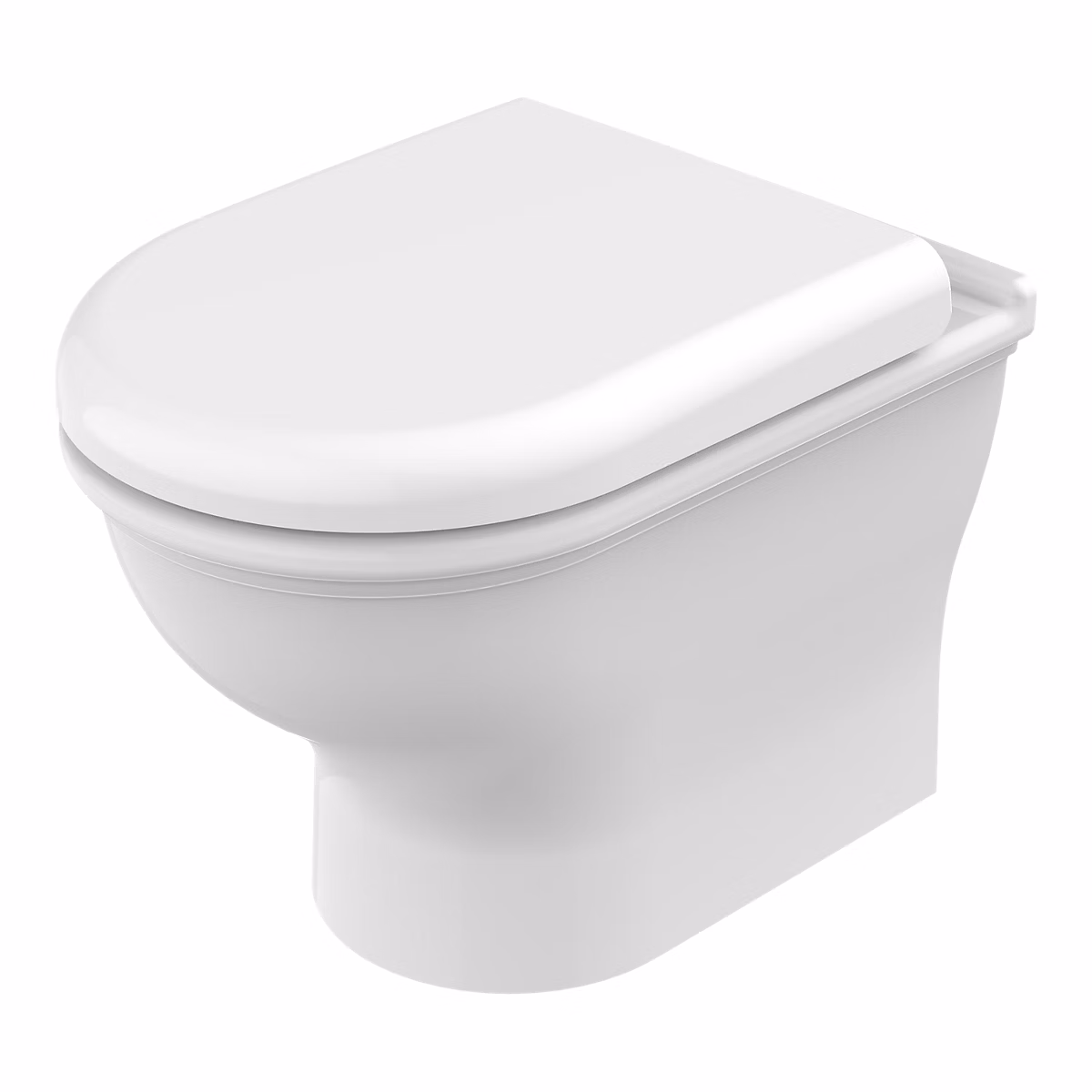 Cuvette WC suspendue sans bride à sortie horizontale avec abattant déclipsable et frein de chute blanc GoodHome Endell | WC suspendu