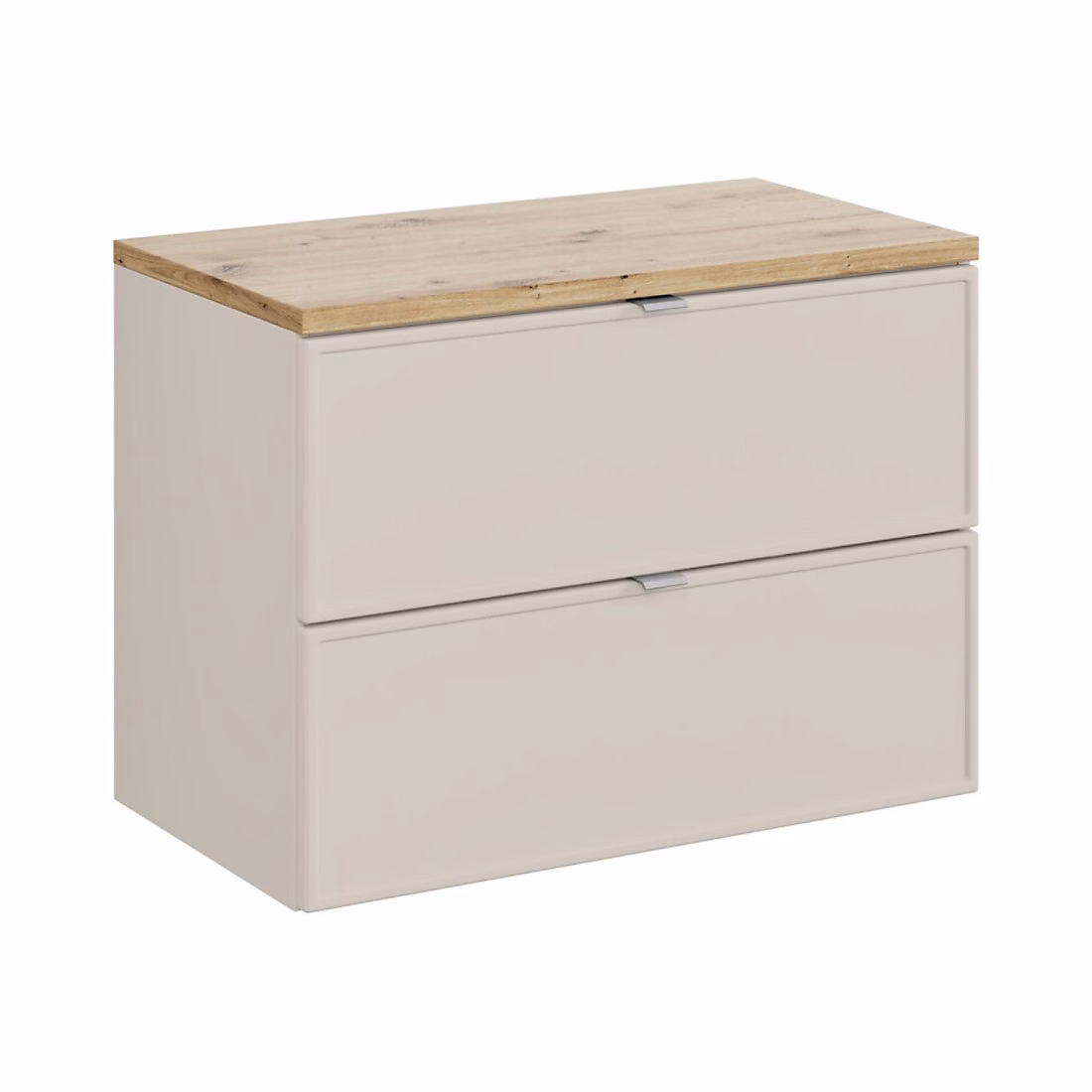 Ensemble de salle de bain BRAZZA : meuble sous vasque à tiroirs 80cm et plan pour vasque aspect bois – Réf. ACYQOHSSH3538961715